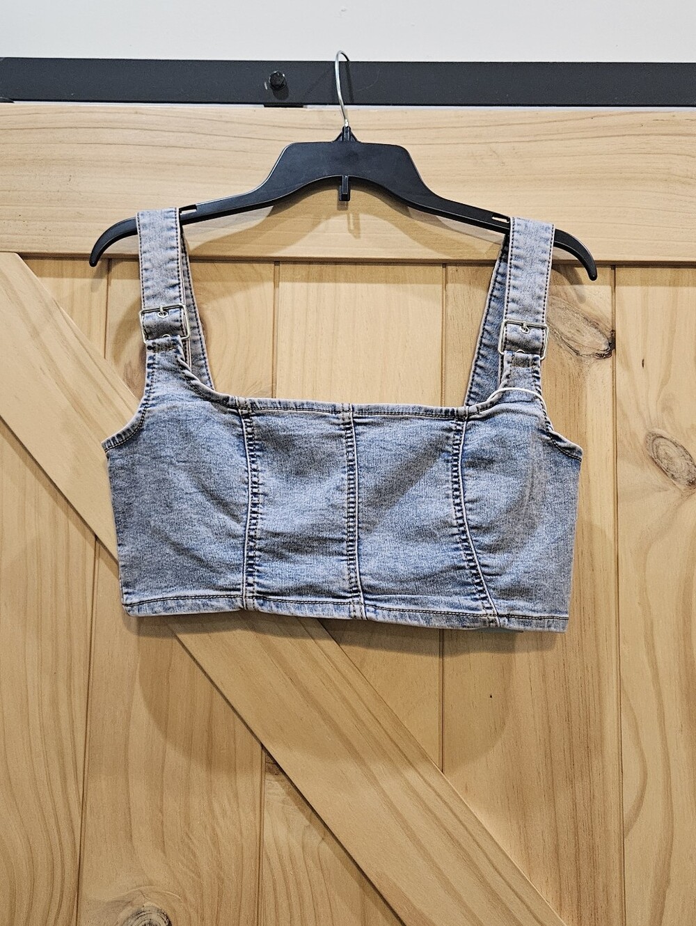 NWT | Love Trends Denim Crop Tank Top | Large